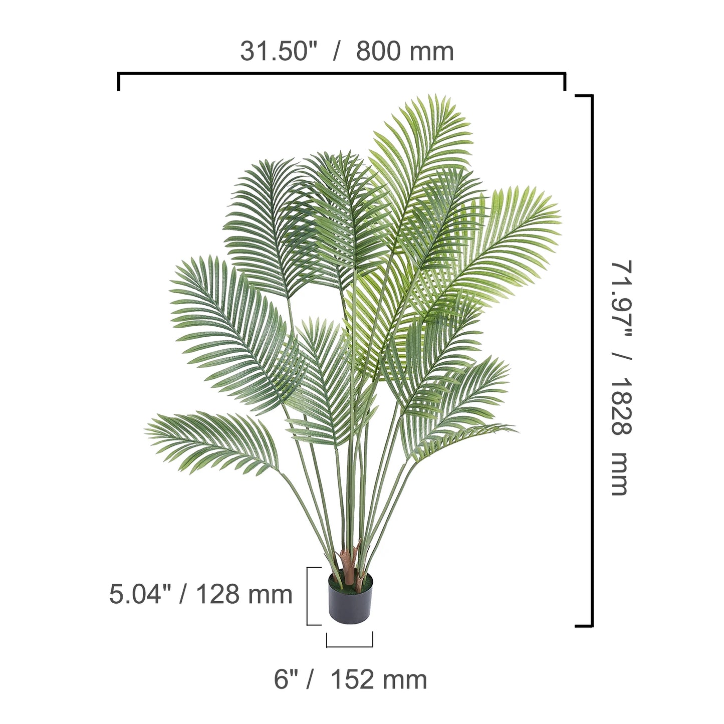 Artificial Palm Tree Faux Plant For Indoor Outdoor Decor