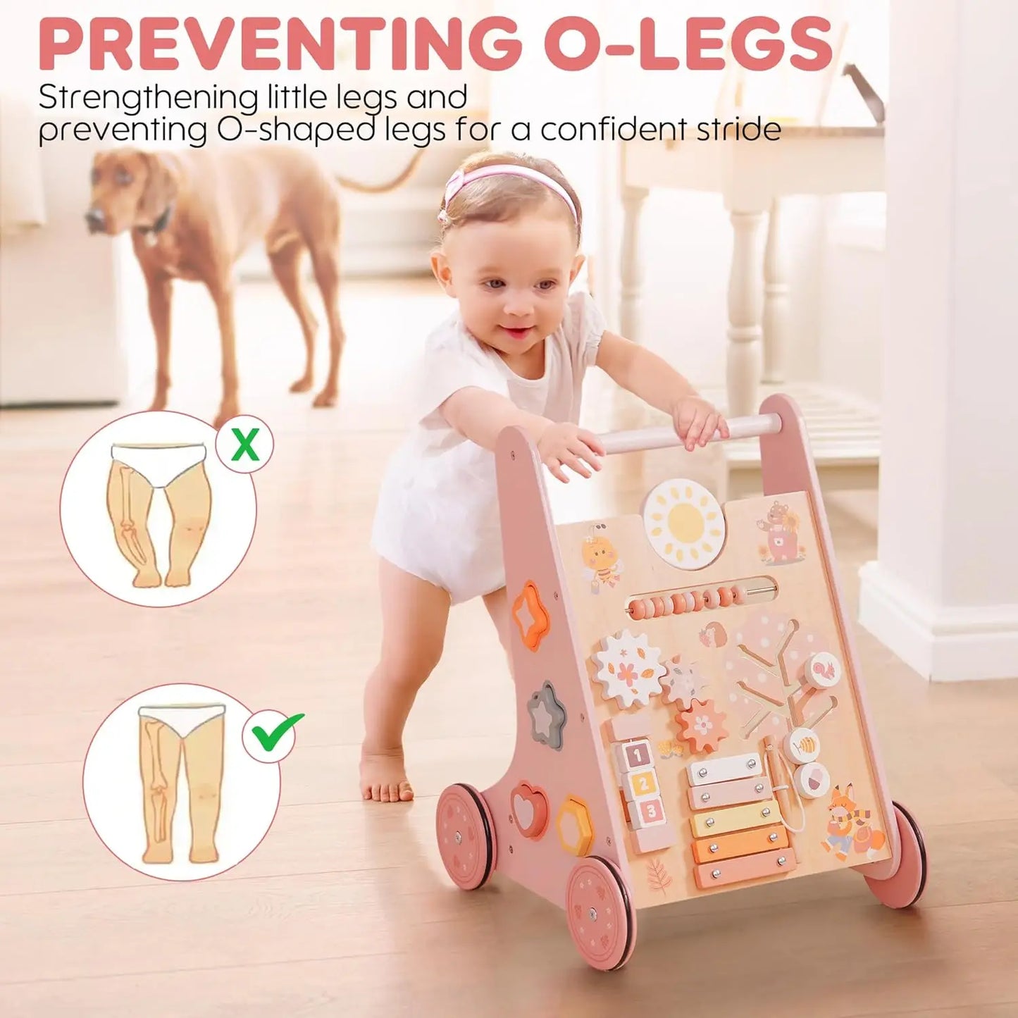 Robud Wooden Baby Walker With Wheels Montessori Push Toys