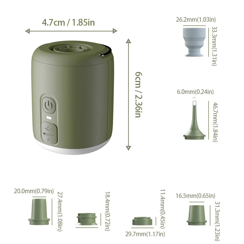 Tiny Air Pump With Camping Lantern And Magnetic Design