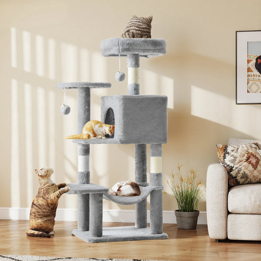 Large Cat Condo for Climbing and Hiding, for hours of engaging your Kitties, for Multi Cat Climbing on Towers With Sisal posts