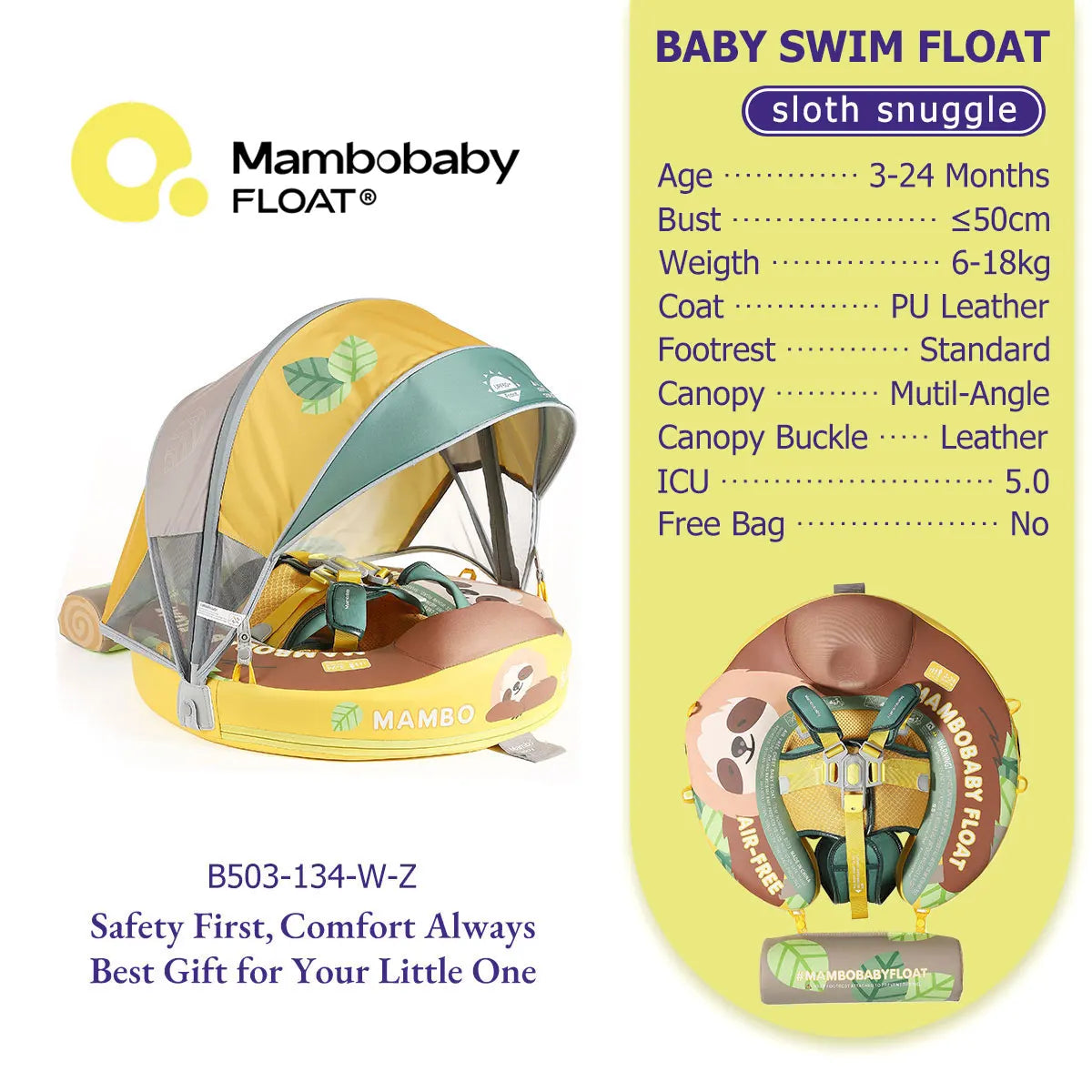 Non-Inflatable Baby Pool Float With Parasol for Adult Supervised Pool time with Littles
