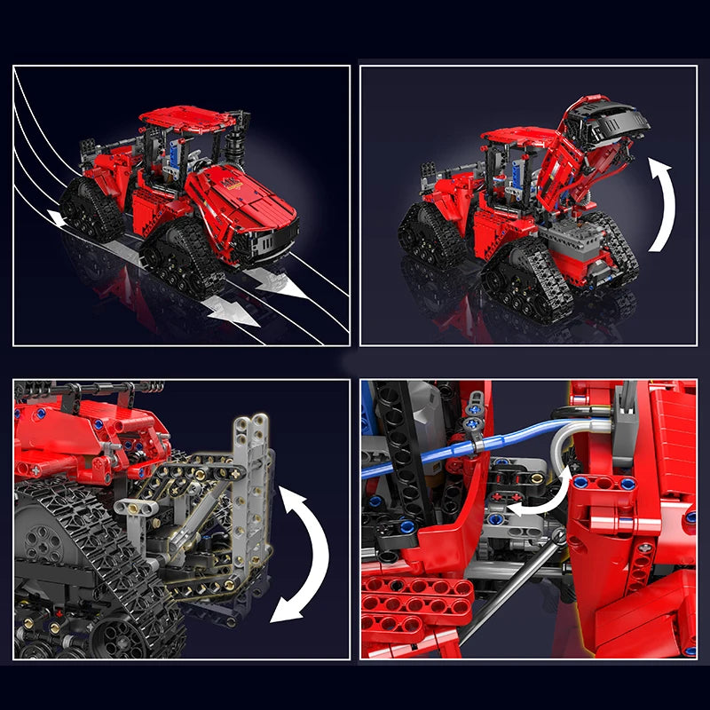 MOULD KING Pneumatic RC Crawler Tractor Building Block Set