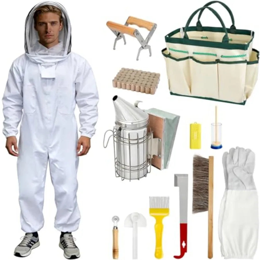 Blisstime 13Piece Beekeeping Starter Kit With Bee Suit And Smoker