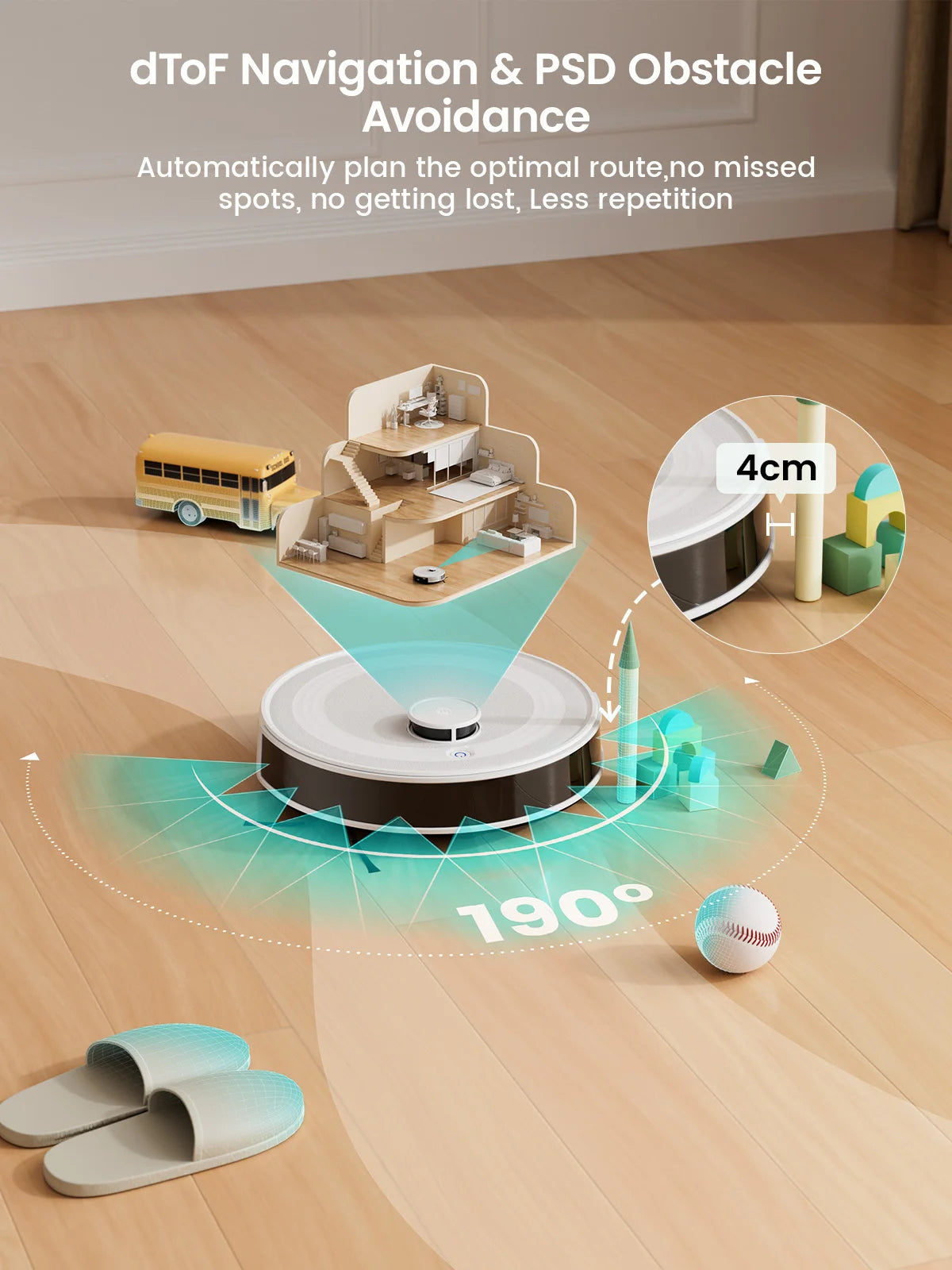 Robot Vacuum Cleaner, Laser Navigation, Anti-Tangle, Selected Area Cleaning, Ideal for Pet Hair, Carpets, freeing up your cleaning time for "Me time".