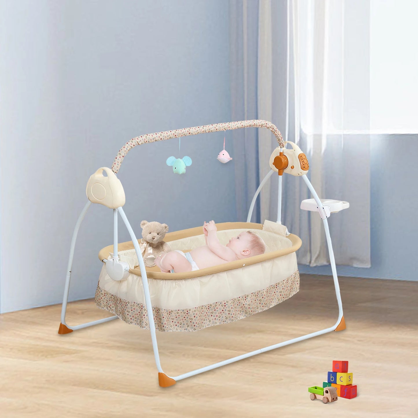 Infant Cradle With Music And Mosquito Net Automatic Swing