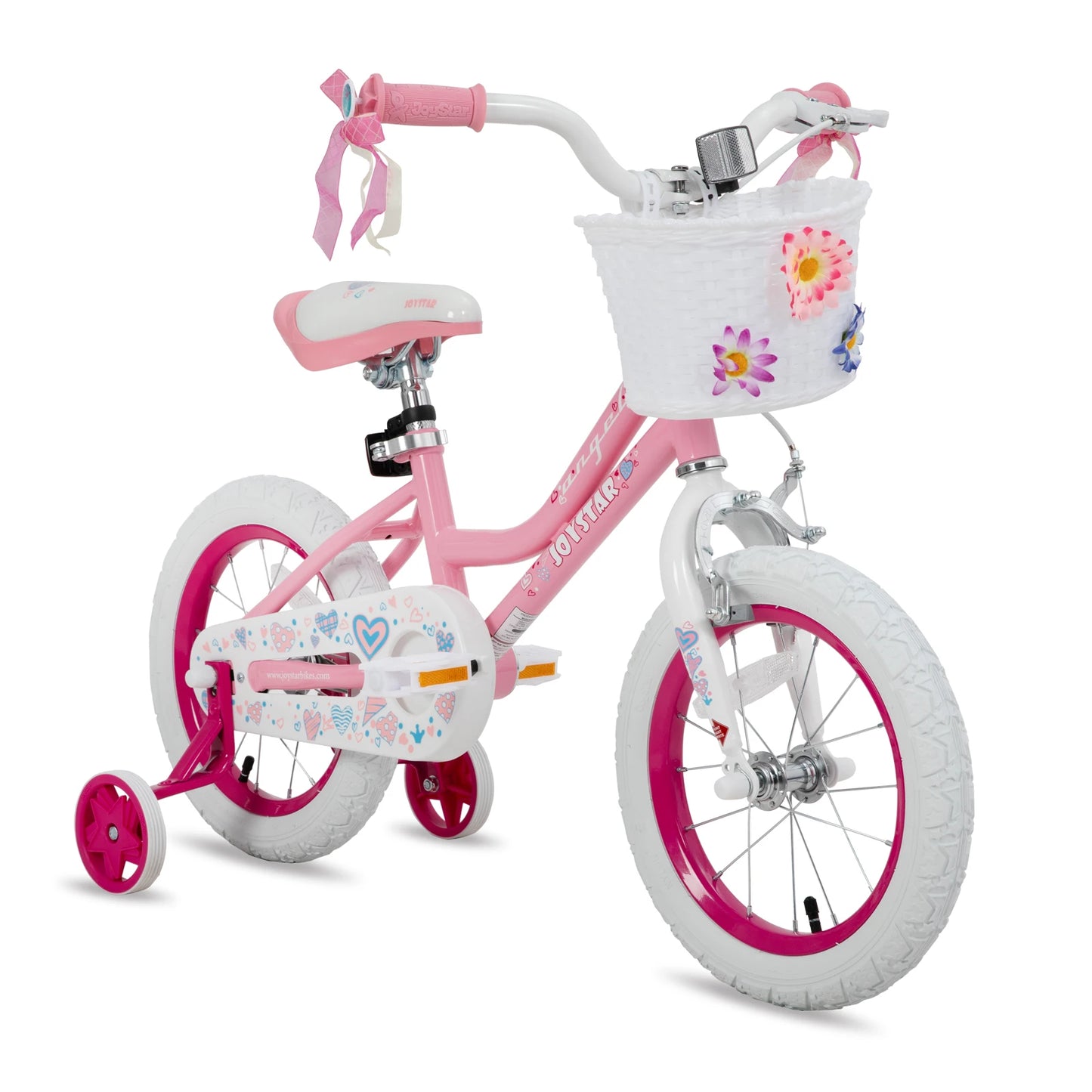 Girl's Bike With Basket And Training Wheels For Outdoor Fun, ages 4-7